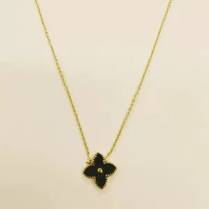 Authentic Gold Plated Clover Pendant Necklace for Women