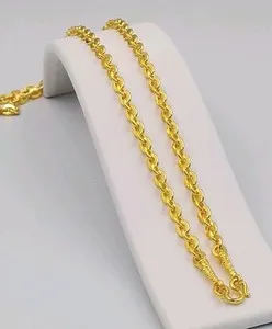 Authentic 5 MM Gold Chain 22K 23K 24K Thai Baht Yellow Gold Plated Necklace 20 in