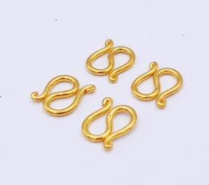 Authentic 4 Piece 22K 24K Thai Baht Gold Plated Clasp S For Bracelet Necklace,12 X14 MM