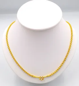 Authentic 4 MM Gold Chain 22K 23K 24K Thai Baht Yellow Gold Plated Necklace 20 in 22 g.