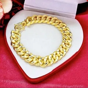 Authentic Luxury Gold Bracelet | 24K Gold Plated GP 5 Baht Thai 8 Inch for