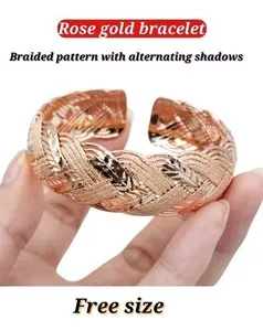 Authentic Thai Rose Gold Plated Bracelet 22k 23K 24k Yellow Baht Jewelry Women Free Size