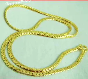 Authentic Link 22K 23K 24K Thai Baht Yellow Gold Plated 24 inch Necklace Jewelry