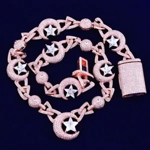 Authentic Celestial Alignment Moon and Star Astral Guardian Chain
