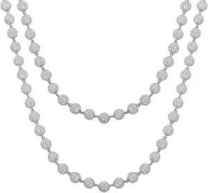 Authentic Iced Out 8mm Beaded Chain Necklace for Men & Women - 14K Gold Plated Bling