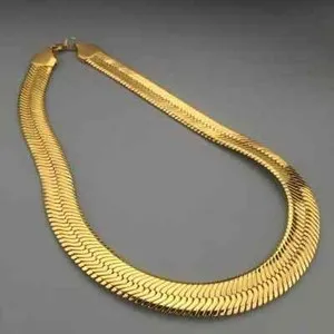 Authentic AAA+ Hip Hop Gold Plated 11mm 20" Thick Herringbone Chain Bling Necklace