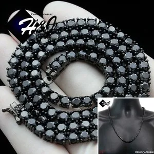 Authentic The Obsidian Sovereign: 24-Inch Midnight Gold Tennis Chain