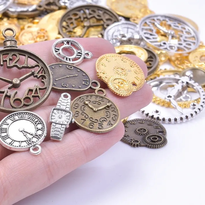 Authentic 10/20/30Pcs Vintage Mechanical Steampunk Clock Gear Charms Jewelry DIY Random Mix Watch Strap Pendant Supplies Finding