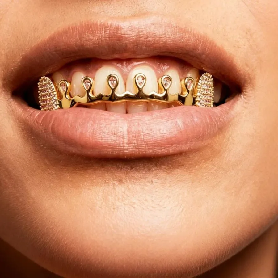 Authentic Removable Hiphop Teeth Grillz Punk Bling Dental Grills Gold Silver Color Men Women Jewelry Party Cosplay