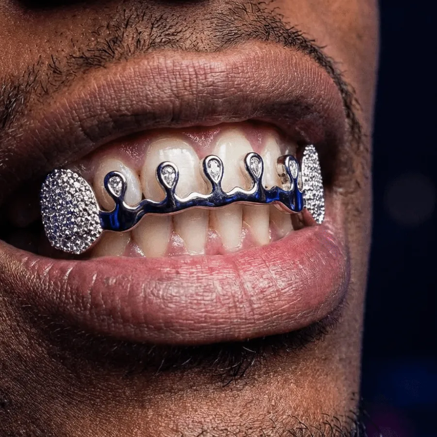 Authentic Removable Hiphop Teeth Grillz Punk Funny Rhinestone Tooth Caps Bling Men Women Jewelry for Women Men