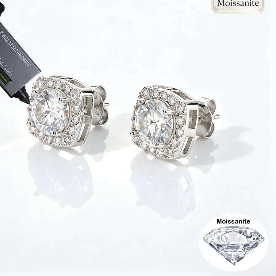 Authentic The Celestial Prism: VVS1 Moissanite Square Halo Talismans