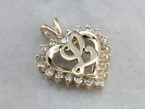 Authentic The Heart of Devotion: Radiant Gold-Plated Monogram Amulet