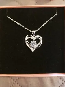 Authentic The Eternal Devotion Heart Talisman in White Gold