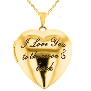 Authentic Sweetheart Heart Pendant 18K Yellow Gold Plated Over Sterling Silver With Chain