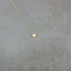 Authentic Tiny Heart GOLD Plated Necklace Stylish Simple Charm Pendant Love Peace Box