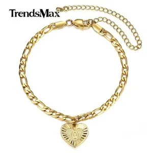 Authentic Celestial Monogram Heart Anklet - Manifestation of Devotion Gold-Plated Talisman