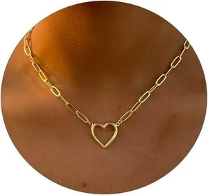 Authentic Heart of Devotion: 14K Gold Plated Necklace of Unconditional Love