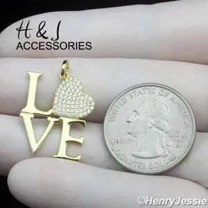 Authentic Sacred Love Emblem: Icy Bling CZ Gold Plated Heart Pendant