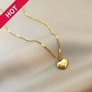 Authentic Love Women Heart Gold Plated Pendant Necklace Party