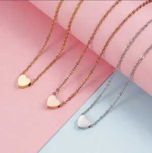 Authentic Gold Plated Heart Pendant Necklace Love, Silver, Gold, Rosegold 18in