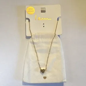Authentic I Am Gold Plated Heart Charm Pendant Chain Necklace Love Theme