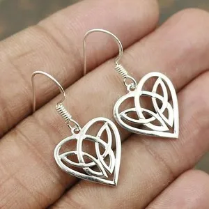 Authentic Enchanted Heart of Light Dangle Earrings – 14K White Gold Aura