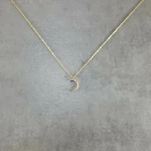 Authentic Celestial Crescent and Star Radiant Gold-Plated Talisman