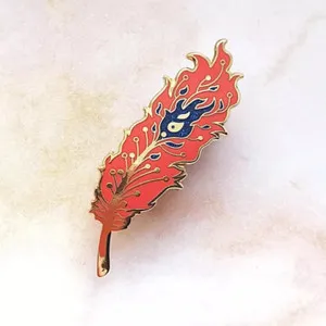 Authentic Phoenix Feather Enigma: Enamel Pin of Rebirth