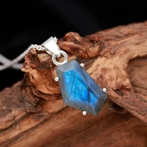 Authentic Luminous Labradorite Guardian Necklace – 925 Silver Shield of Celestial Light