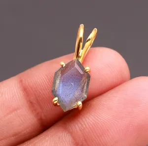 Authentic The Aurora Veil Hexagon Talisman in Radiant Gold Over Sterling
