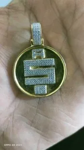 Authentic 1.50Ct Real Moissanite All Money Pendant without Chain In 14k Yellow Gold Plated