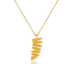 Authentic Gold Plated Without Gemstone Pendent Multi Leaf Fancy Necklace With Chain