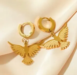 Authentic Wings of the Sun: Golden Eagle Dangle Earrings