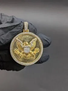 Authentic Celestial Guardian Eagle Talisman - 1.50ct Radiant Moissanite & Solar Gold Amulet