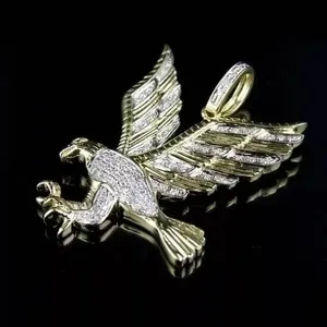 Authentic Celestial Guardian Eagle Talisman - 14K Gold Radiant Moissanite Amulet