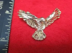 Authentic 14KT GOLD PLATED LARGE SPREAD EAGLE CHARM PENDANT-2011A
