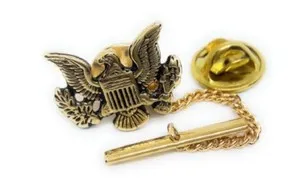 Authentic U.S.EAGLE INSIGNIA TIE TACK / LAPEL PIN 18KT GOLD PLATED