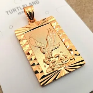 Authentic Eagle's Crest: 24K Golden Pendant of Fortune