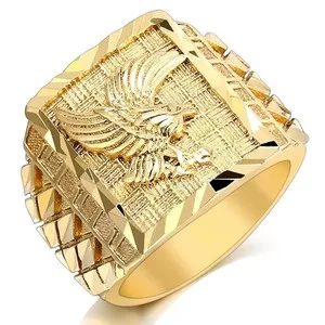 Authentic 14K Gold Plated Eagle Men's Ring