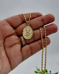 Authentic The Celestial Guardian: Saint Michael Oval Gold Talisman