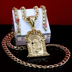 Authentic Sancta Barbara Radiant Sanctuary Gold-Plated Talisman and Cuban Choker