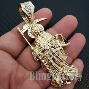 Authentic Empowered by the Guardian of the Underworld: Cubic Zirconia Saint Death Charm Pendant