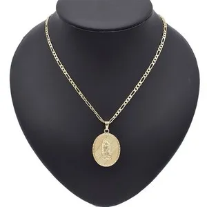 Authentic 14K Gold Plated Necklace + Pendant Saint