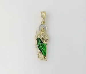 Authentic Small Saint Jude Gold Plated Thaddeus Pendant Charm Oro San Judas Tadeo Dije