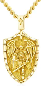 Authentic Celestial Guardian: 925 Sterling Silver Gold-Plated Saint Michael Archangel Talisman