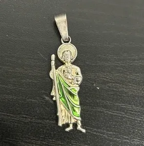 Authentic 14k Gold Plated Saint Jude Pendant Oro San Judas Cadena