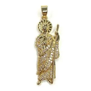 Authentic 14K Oro Laminado San Judas Tadeo Medalla Dije Gold Plated Saint Jude Pendant