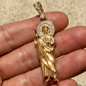 Authentic San Judas' Celestial Guidance: 14K Gold Plated Sterling Silver Pendant