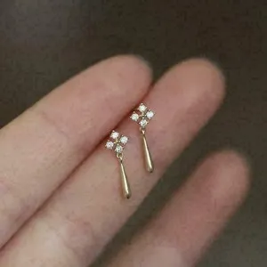 Authentic 2Ct Round Cut Lab Created Diamond Women Stud Earrings 14K Yellow Gold Plated