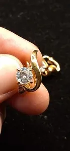 Authentic Round Cut Lab-Created Diamond Solitaire Stud Earrings 14k Yellow Gold Plated